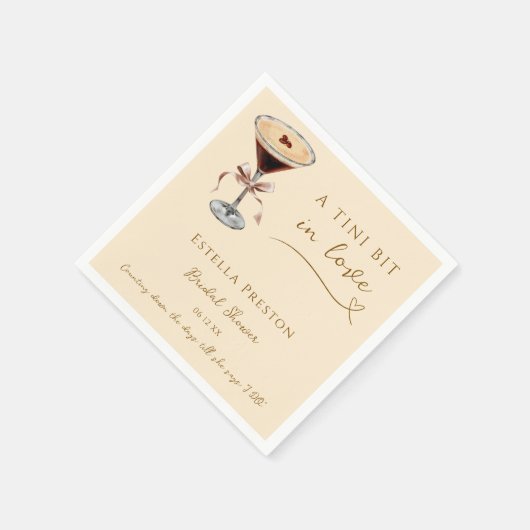 Een klein beetje verliefd Heart Martini Bruidsfees Servet (Hoek)