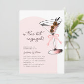 Een klein beetje verloofd Martini Pink Bachelorett Kaart (Staand voorkant)