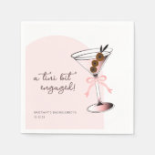 Een klein beetje verloofd Martini Pink Bachelorett Servet (Voorkant)