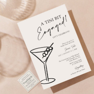 Een klein beetje verloofd modern Martini Vrijgezel Kaart