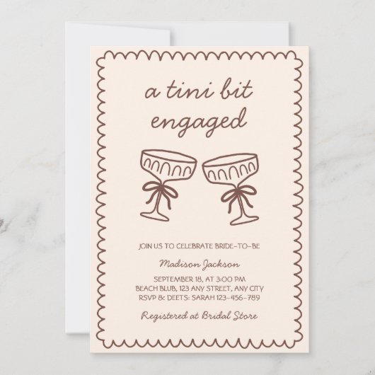 Een klein beetje verloofde handgetekende espresso  kaart (Voorkant)