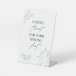 Een klein beetje voor dansende voetschokken minima reclamebord met voetstuk