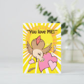 Een klein blij vogeltje gezegde dat je van me houd briefkaart (Staand voorkant)