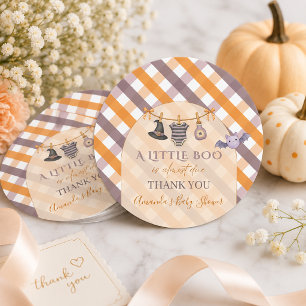 Een Klein Boe Halloween Waslijn Baby Shower Ronde Sticker