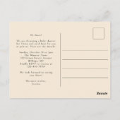 Een klein boe is bijna een Baby shower uitnodiging (Achterkant)