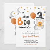 Een klein boe is bijna een Baby shower uitnodiging (Voorkant / Achterkant)