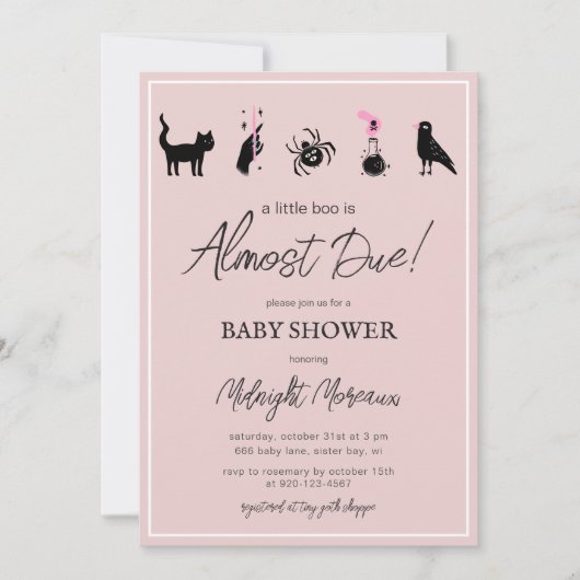 Een klein boe is bijna fijn Halloween babyfeestje Kaart (Voorkant)