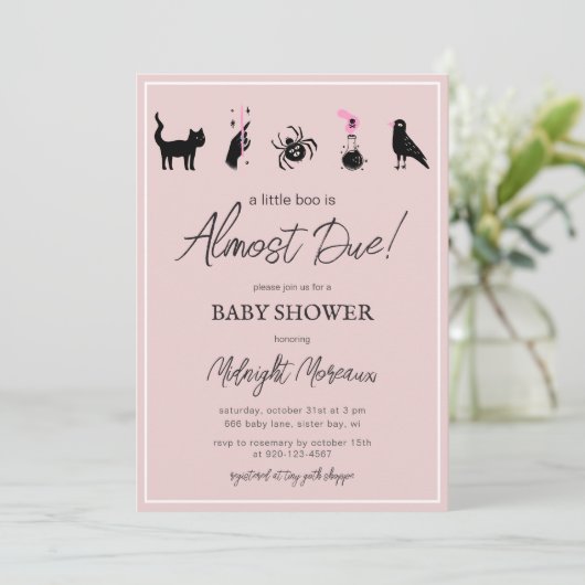 Een klein boe is bijna fijn Halloween babyfeestje Kaart (Staand voorkant)