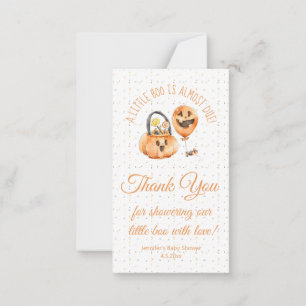 Een klein boe is bijna geboren Baby Shower Bedankt Notitiekaartje