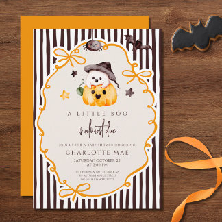Een Klein Boe Is Bijna Jarig Halloween Baby Shower Kaart