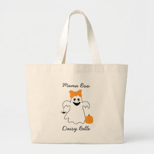 Een Klein Boe Is Bijna Op Komst Oranje Meisje Baby Grote Tote Bag