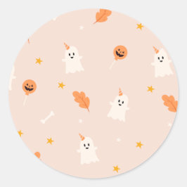 Een klein boe is bijna te wijten aan baby shower ronde sticker