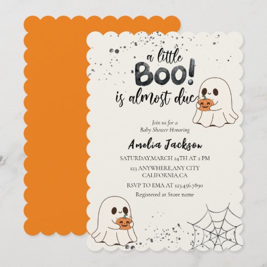 Een klein boe is bijna te wijten aan Halloween Bab Kaart (Voorkant / Achterkant)