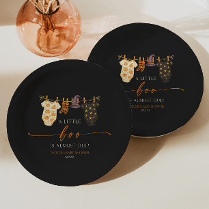 Een Klein Boe Is Hieronder! Halloween Baby Shower Papieren Bordje
