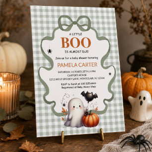 Een Klein Boe Is Te Verwachten Groene Halloween Ba Kaart