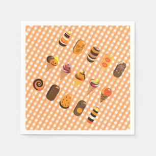 Een Klein Boe Is Verschuldigd Oranje Gingham Ijs K Servet