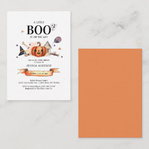 Een Klein Boe op Weg Halloween Baby Shower Budget Notitiekaartje