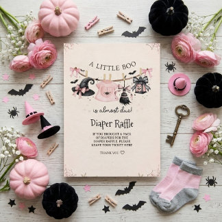 Een Klein Boe Spooky Roze Halloween Baby Shower Informatiekaartje