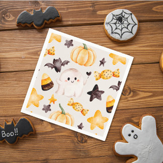 Een Klein Boe Watercolor Halloween Baby Shower Servet