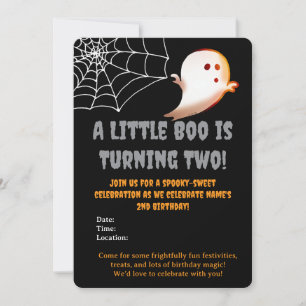 Een Klein Boe Wordt Twee Halloween 2e Verjaardag Kaart