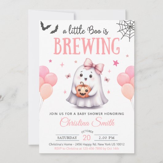 Een klein boek Halloween Baby Girl Shower Uitnodig Kaart (Voorkant)