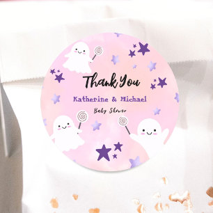 Een klein boek Halloween Meisje Baby shower Ronde Sticker