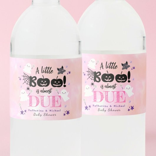 Een klein boek | Halloween Meisje Baby shower Waterfles Etiket