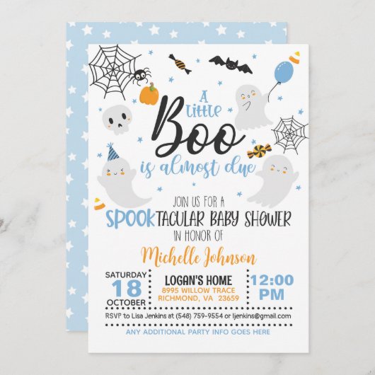 Een klein boek is bijna een uitnodiging - Blue/Wh (Voorkant / Achterkant)