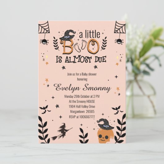 Een klein boek is bijna te danken aan Halloween ba Kaart (Staand voorkant)