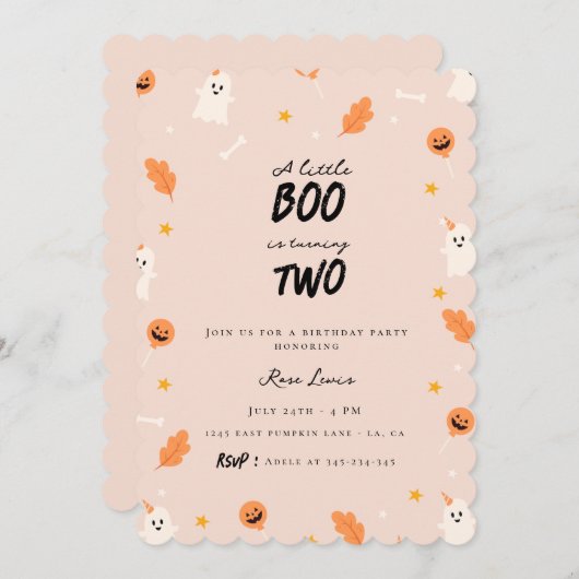 Een klein boek wordt twee jaar oud kaart (Voorkant / Achterkant)