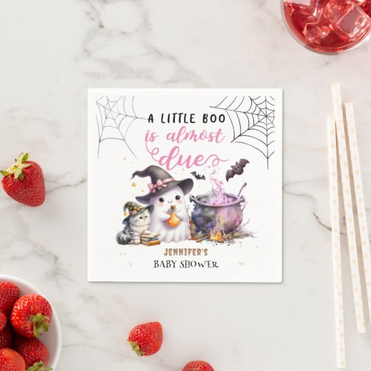 Een klein boekje! Girl Pink Halloween Baby shower Servet (Insitu)