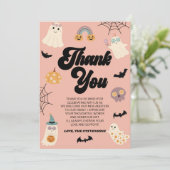 Een klein boekje is bijna klaar! Halloween-Baby sh Bedankkaart (Staand voorkant)