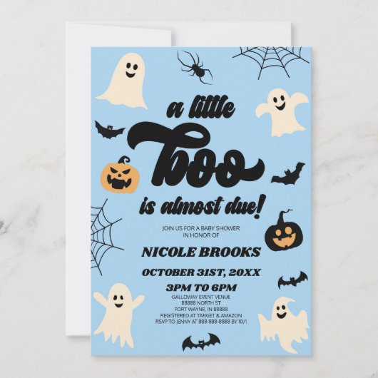 Een klein boekje is bijna klaar! Halloween-Baby sh Kaart (Voorkant)