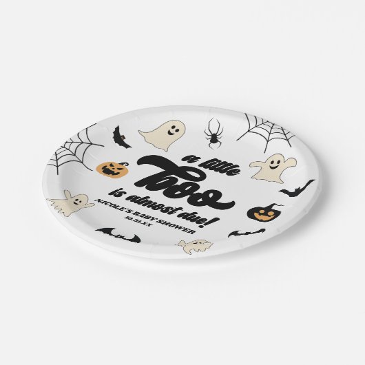 Een klein boekje is bijna klaar! Halloween-Baby sh Papieren Bordje (Gekanteld)