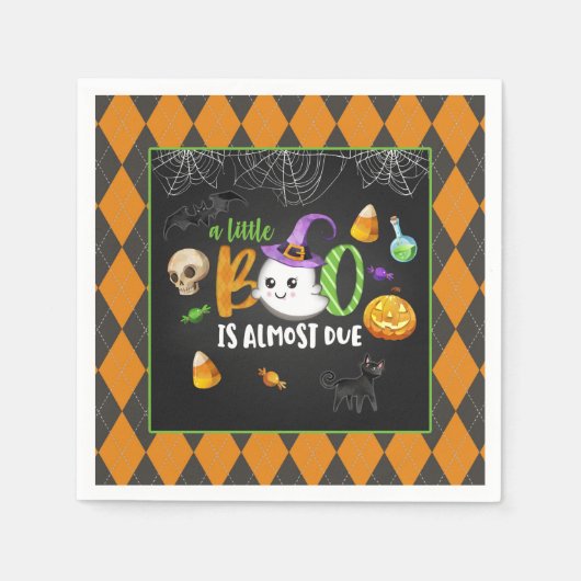 Een klein boekje is bijna te houden (blk) feest servet (Voorkant)