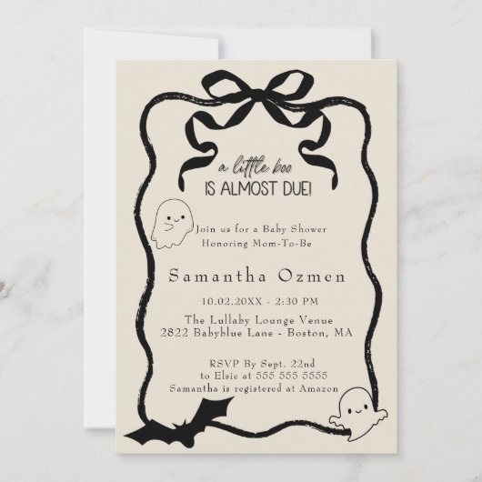 Een klein boekje is bijna te wijten aan Wavy Bow b Kaart (Voorkant)