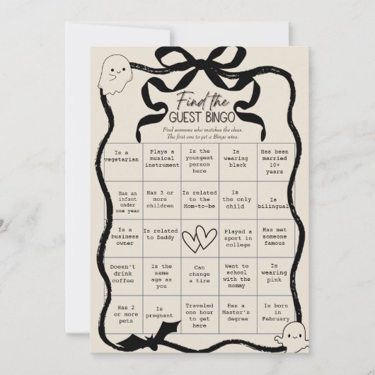 Een klein boekje Vind de gast Bingo Game Kaart (Voorkant)