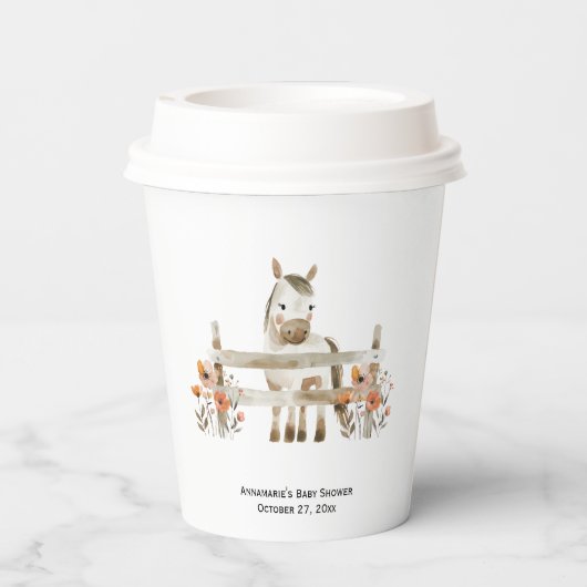 Een klein boerenknecht Baby shower | Papieren Bekers (Achterkant)