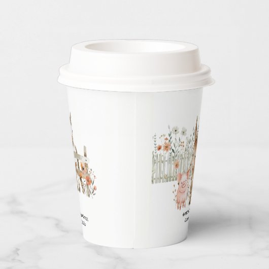 Een klein boerenknecht Baby shower | Papieren Bekers (Rechts)