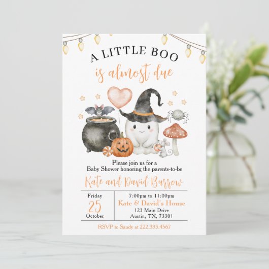 Een klein Boo-Baby shower Kaart (Staand voorkant)