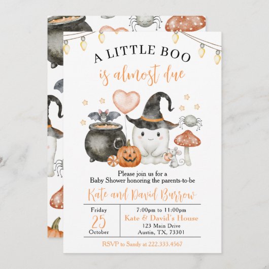 Een klein Boo-Baby shower Kaart (Voorkant / Achterkant)