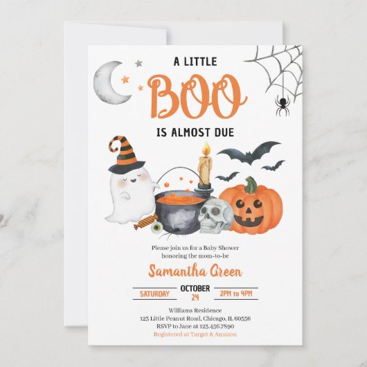 Een klein Boo-Baby shower Kaart (Voorkant)