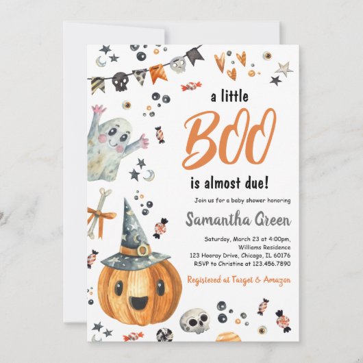 Een klein Boo-Baby shower Kaart (Voorkant)