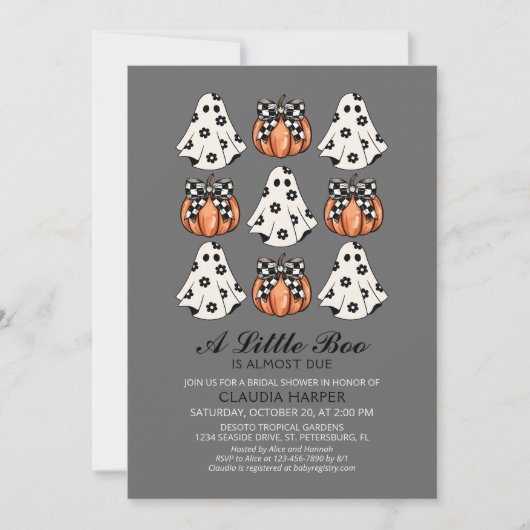 Een klein Boo-Baby shower Kaart (Voorkant)