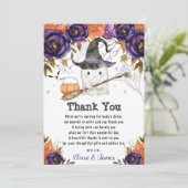 Een klein Boo Cute Ghost Halloween Baby shower Bedankkaart (Staand voorkant)