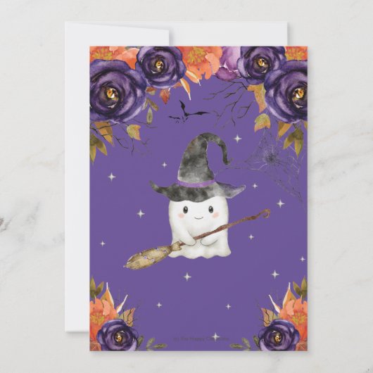 Een klein Boo Cute Ghost Halloween Baby shower Bedankkaart (Achterkant)