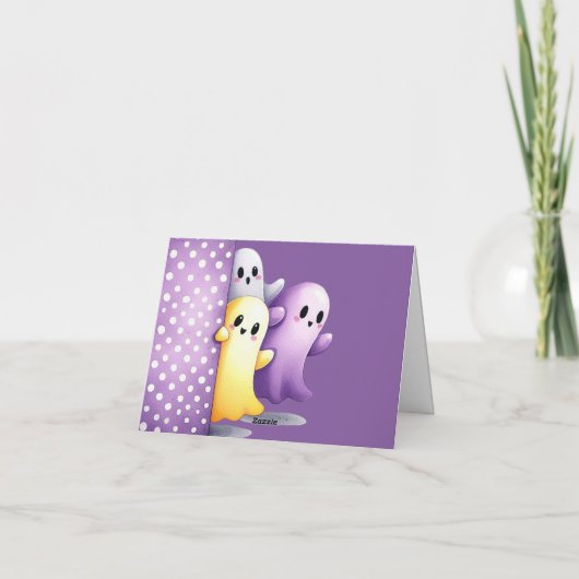 Een klein Boo Cute Ghost Halloween Baby shower Bedankkaart (Achterkant)