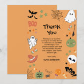 Een klein Boo Cute Ghost Halloween Baby shower Bedankkaart (Voorkant / Achterkant)