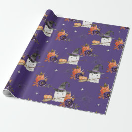 Een klein Boo Cute Ghost Halloween Baby shower Cadeaupapier