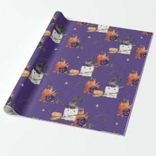 Een klein Boo Cute Ghost Halloween Baby shower Cadeaupapier